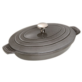 Сковорода-жаровня 23 х 17 см с крышкой овальная Graphite Grey Staub