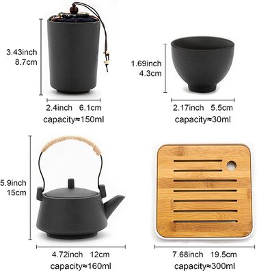 Чайный сервиз в японском стиле  с дорожной сумкой Fanquare