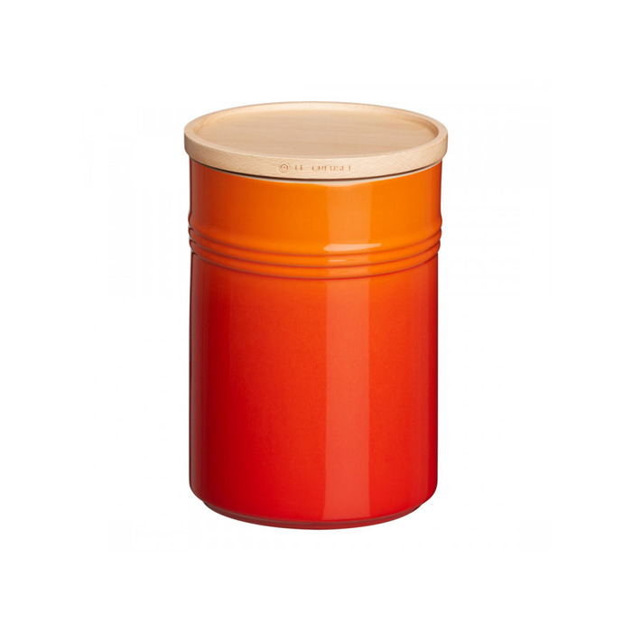 Емкость для хранения с деревянной крышкой 19 см, оранжевая Le Creuset