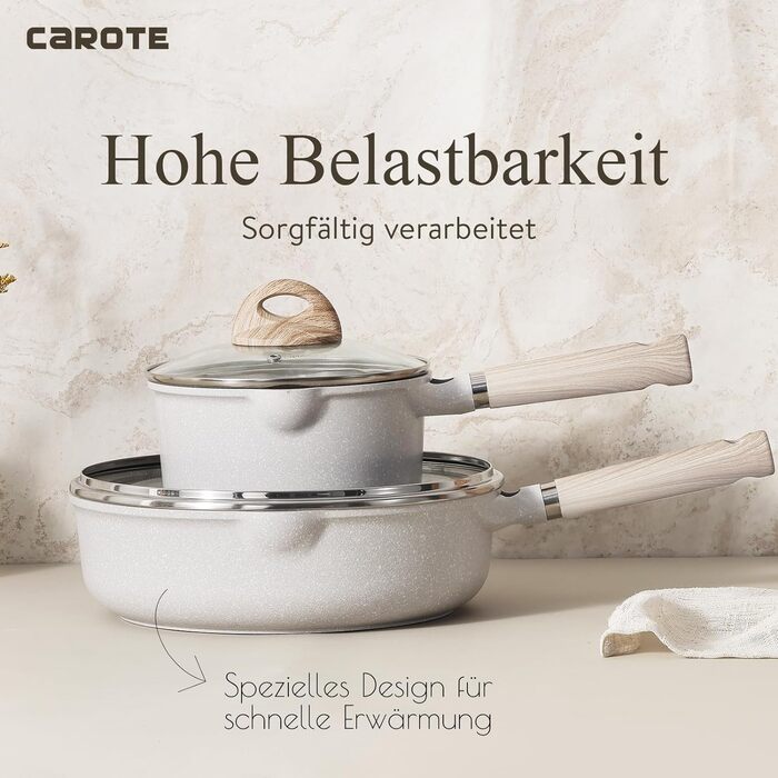 Набор кухонной посуды 6 предметов White Granite effect Carote