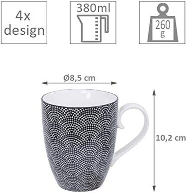 Набор кофейных чашек 4 предмета Nippon Black TOKYO Design studio