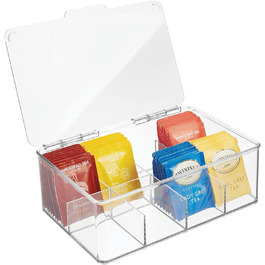 Коробка для чайных пакетиков с 8 отделениями с крышкой mDesign 