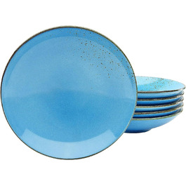Набор тарелок для супа из керамогранита 22 см, 6 предметов, синий Nature Collection 22061 CreaTable