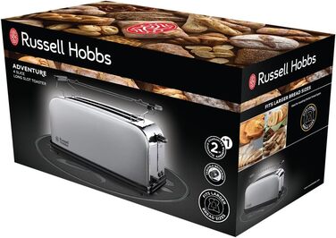 Тостер на 2 ломтика, 6 регулируемых уровней поджаривания, 1600 Вт Russell Hobbs Adventure