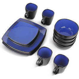 Набор посуды, 16 предметов, синяя Marsili Collection MIAMIO 