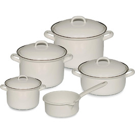 Набор кухонной посуды 5 предметов, эмалированный, белый Riess 0547-033
