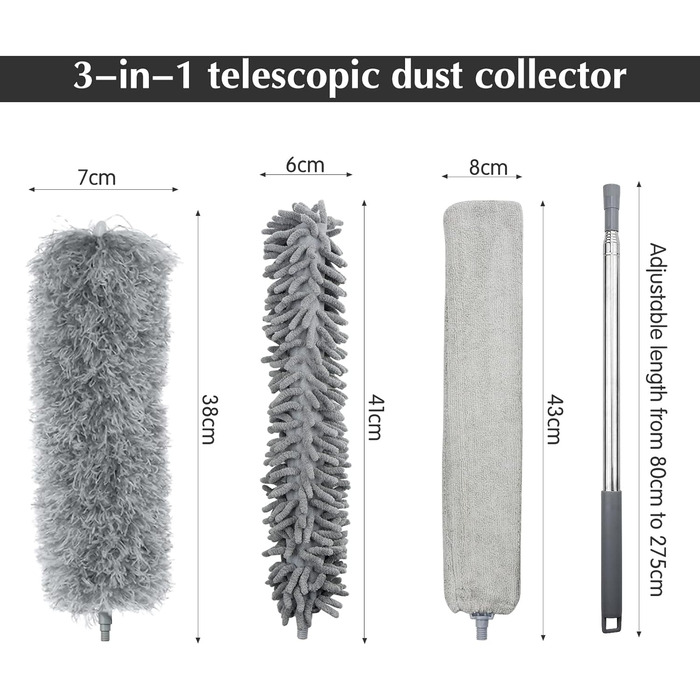Телескопическая тряпка из микрофибры 80-275 см 4 предмета Xiumeso