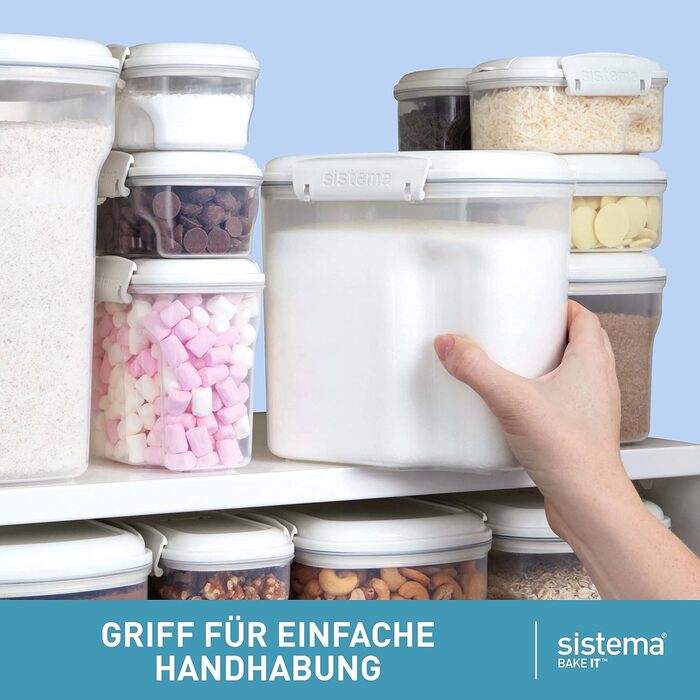 Набор контейнеров для хранения сыпучих продуктов с мерными стаканами, 7 предметов Sistema