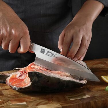 Поварской нож для рыбы 18 см, с защитой лезвия из березы Deba B1 XINZUO