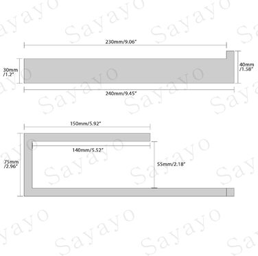 Полотенцедержатель 24 см, черный SAYAYO