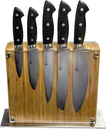 Набор Stallion Professional, 5 ножей из нержавеющей стали, с подставкой