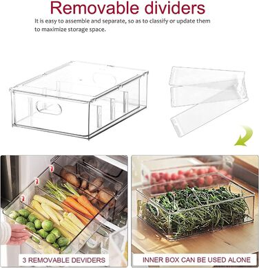 Набор выдвижных ящиков для холодильника 3 предмета Greentainer