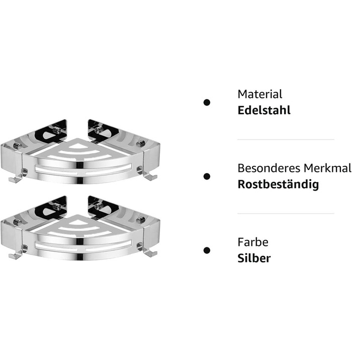 Набор угловых полок для ванной комнаты 2 предмета Hoomtaook