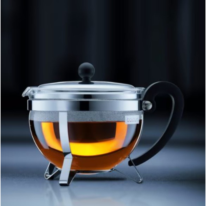 Заварочный чайник с фильтром и крышкой, 1 л, серебристый Chambord Bodum