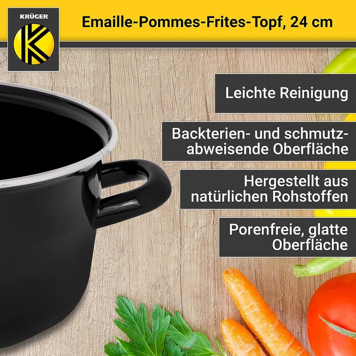 Кастрюля для картофеля фри со вставкой для сита 24 см KRÜGER