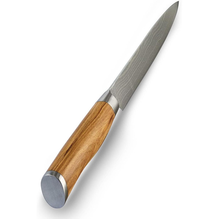 Нож для разделки мяса из даммаской стали с ручкой из оливкового дерева Wakoli