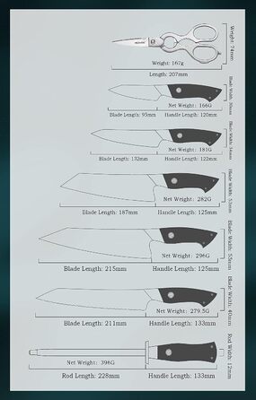 Набор ножей с подставкой 8 предметов HEZHEN