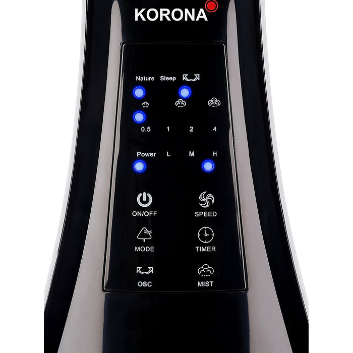 Напольнй вентилятор Korona 81102 с функцией распления / диаметр 40 см резервуар для вод обемом 3,3 литра 3 сил распления Функция таймера Пульт дистанционного управления с учетом вкл. Аккумуляторнй расплительнй вентилятор