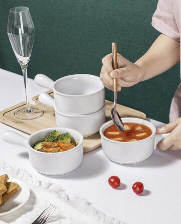 Набор тарелок для супа 400 мл, 4 предмета, белые Henten Home