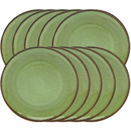 Набор тарелок из керамогранита 27 см, 10 предметов Nature Collection 20014 CreaTable