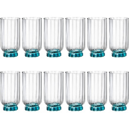 Набор синих стаканов 430 мл, 12 предметов Bormioli Rocco