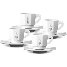 Набор из 4 чашек для кофе с блюдцами Bialetti