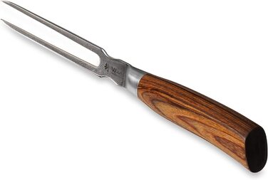 Профессиональная вилка для мяса из дамасской стали с ручкой из дерева пакка 18 см Edib Pro Carving Fork Blade Wakoli