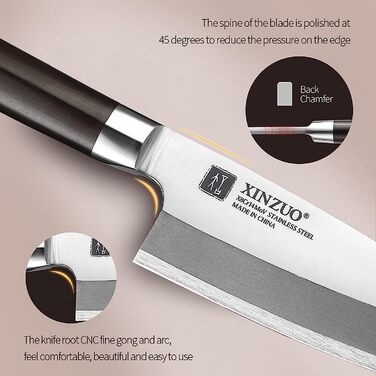 Поварской нож для рыбы 18 см, с защитой лезвия из березы Deba B1 XINZUO