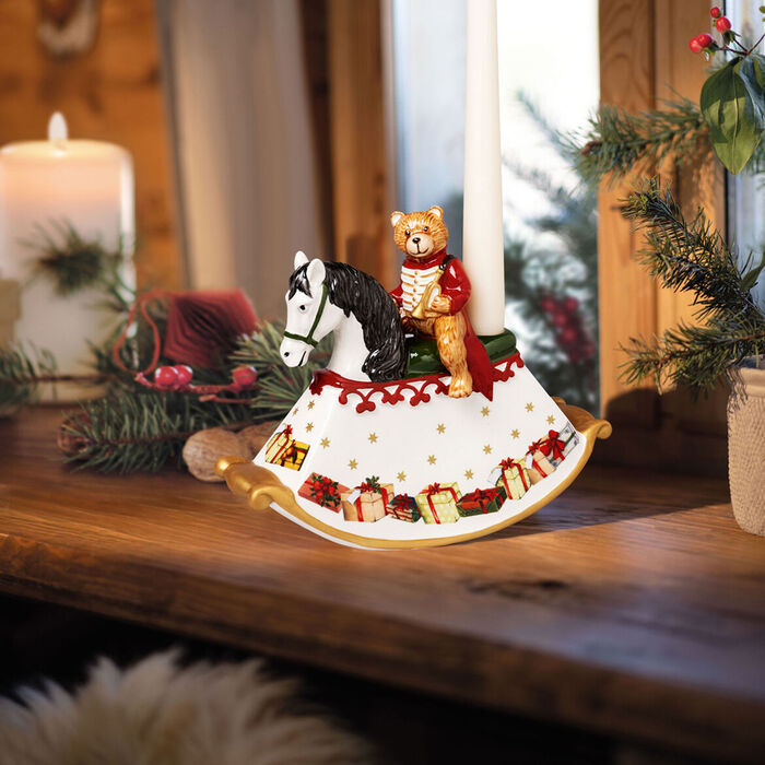 Подсвечник "Мишка на лошадке-качалке" 17 см Christmas Toys Memory Villeroy & Boch
