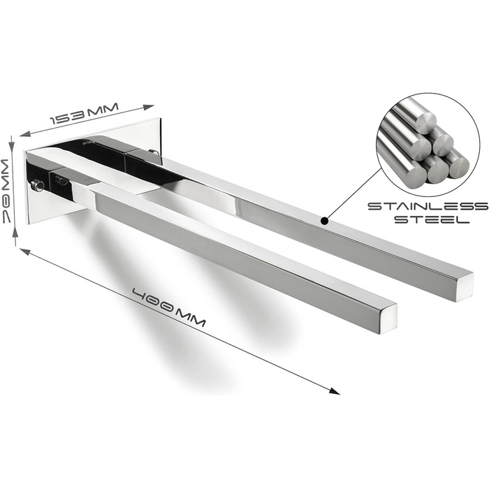 Полотенцедержатель двойной 40 см, хромированный Sagittarius One