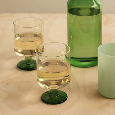Набор из 2 бокалов  для вина 0,3 л Clear Green Design Letters