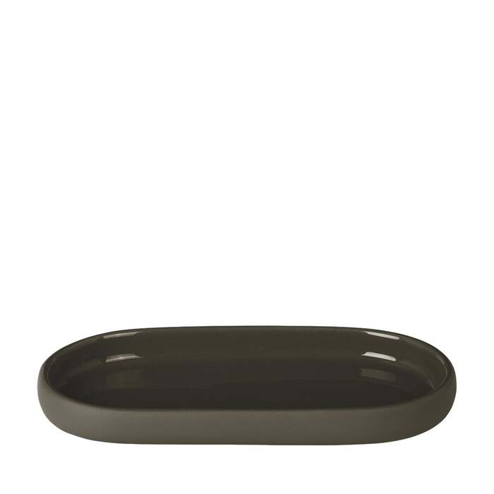 Поднос / подставка для принадлежностей 10 х 19 см темно-оливковая Sono Blomus
