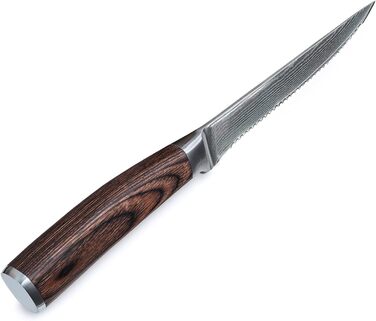 Набор из 4 ножей для стейка из дамасской стали с рукояткой из дерева пакка 12,50 см Wakoli