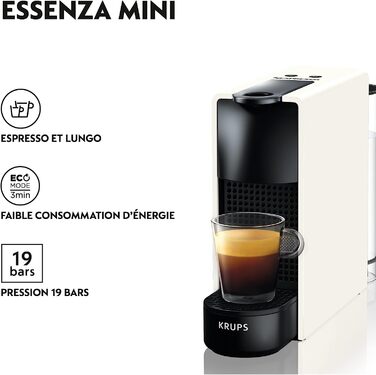 Капсульная кофемашина 0.6 л 1200 Вт, белая Nespresso Essenza Mini ‎YY2912FD Krups
