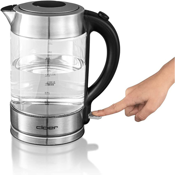 Стеклянный электрический чайник Cloer 4429 / 2200 Вт / 1,7 л, / светодиодное освещение