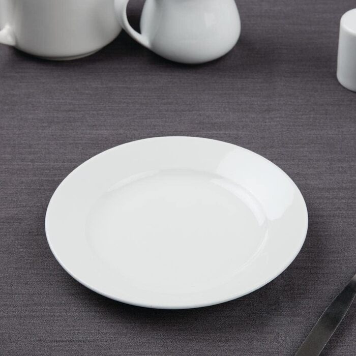 Набор тарелок с широким ободком 12 предметов 165 мм, белые Olympia