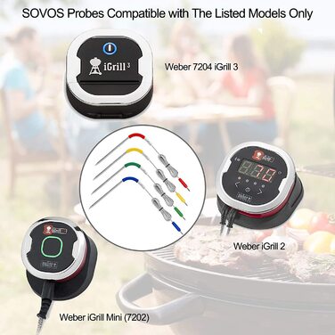 Набор из 4 датчиков для термометров Weber iGrill 3, iGrill 2, iGrill mini DVDV