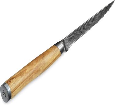 Набор из 4 дамасских ножей для стейков с рукоятками из оливкового дерева 12,5 см Wakoli Exclusive