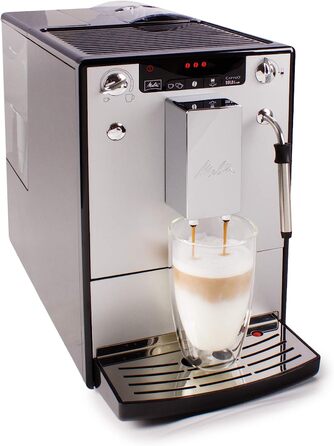 Кофемашина на 2 чашки со вспенивателем молока, серебристая Caffeo Solo E 950 Melitta