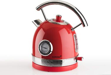 Электрический ретро чайник со свистком 1.8 л 2200 Вт, красный ‎20667 ‎Korona
