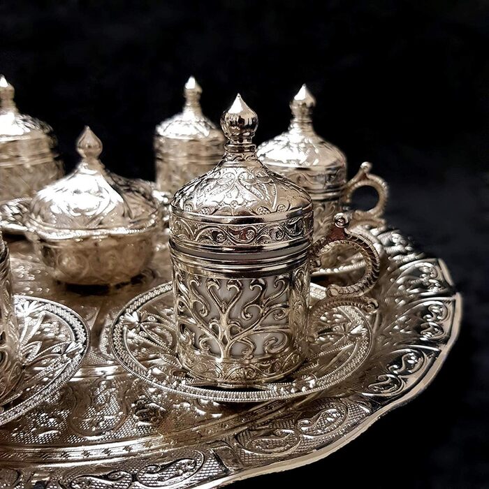 Оттоманка, турецкое серебряное латунное блюдце для чая и кофе, поднос для чашек, набор для продажи в Великобритании